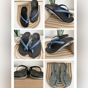 Chacos Tanana EcoTread Sandals Shoes BLUE STRIPE Toe Loop Flip Flops Women's 8